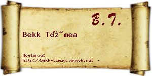 Bekk Tímea névjegykártya