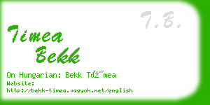 timea bekk business card